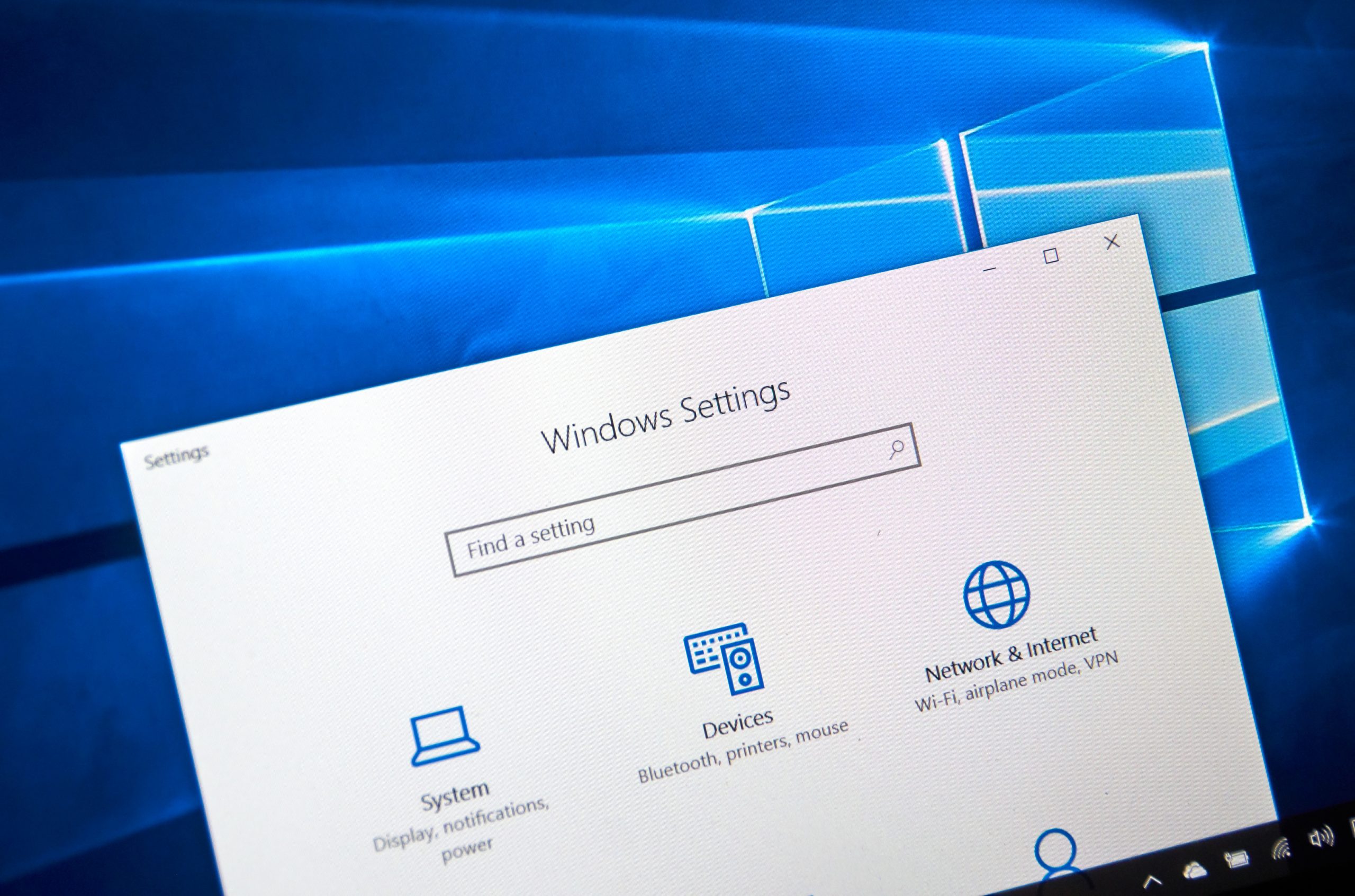 Windows 10 Settings - repair Microsoft windows 10